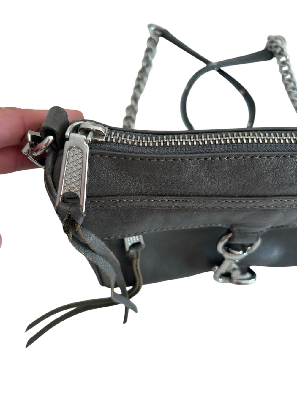 Rebecca Minkoff Mini MAC Leather Crossbody Bag – Gunmetal Gray - Picture 9 of 13